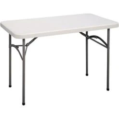 Correll® 24"D X 48"L Plastic Folding Table; Gray Granite Top