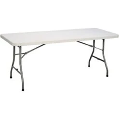 Correll® 30"D X 96"L Plastic Folding Table; Gray Granite Top