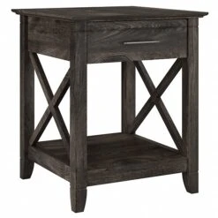 Bush Furniture Key West 20" X 20" End Table, Dark Gray Hickory (KWT120GH-03)