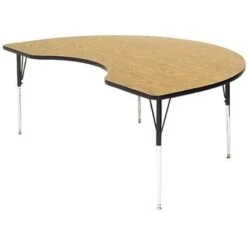 Correll® 48"D X 72"L Kidney Shaped Heavy Duty Activity Table; Oak High Pressure Laminate Top