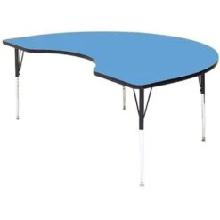Correll® 48"D X 72"L Kidney Shaped Heavy Duty Activity Table; Blue High Pressure Laminate Top