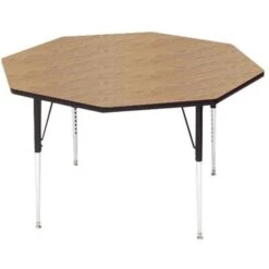 Correll® 48" Octagonal Heavy Duty Activity Table; Walnut High Pressure Laminate Top