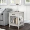 Bush Furniture Key West 20" X 20" End Table, Linen White Oak (KWT120LW-03)