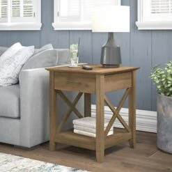 Bush Furniture Key West 20" X 20" End Table, Reclaimed Pine (KWT120RCP-03)