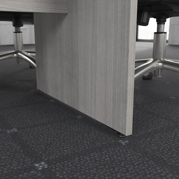 Bush Business Furniture 120W X 48D Boat Shaped Conference Table With Wood Base, Platinum Gray (99TB12048PGK) - Image 4