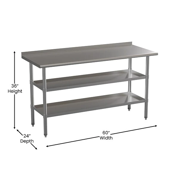 Flash Furniture Stainless Steel Worktable, 60" X 24" (NHWTGU2460BSP) - Image 4