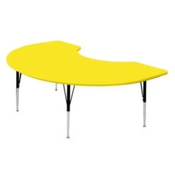 Correll® 48"D X 72"L Kidney Shaped Heavy Duty Plastic Activity Table; Yellow Top
