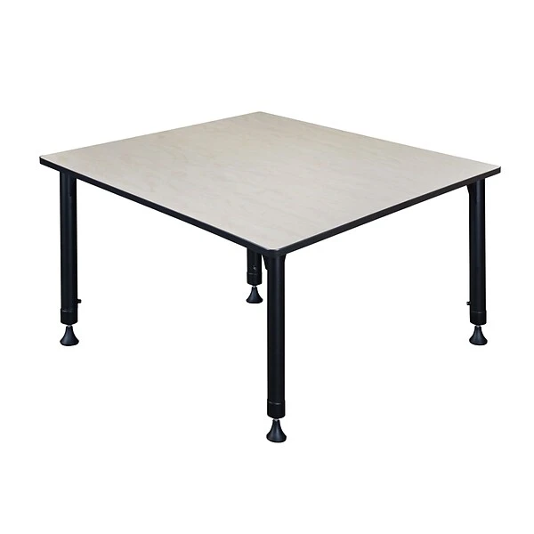 Regency Kee Adjustable Square Activity Table, 23" X 48", Height Adjustable, Maple (TB4848PLAPBK)