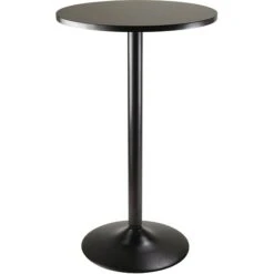 Winsome 39.76" X 23.66" X 23.66" MDF Round Pub Table, Black