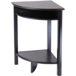 Winsome Liso 31.1" X 20 1/2" X 20 1/2" Composite Wood Corner Table With Cube Storage, Dark Brown