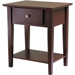 Winsome 25" X 22" X 16" Wood Shaker Night Stand, Brown