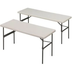Iceberg® IndestrucTables TOO™ 1200 Series Folding Table, 72x24", Platinum