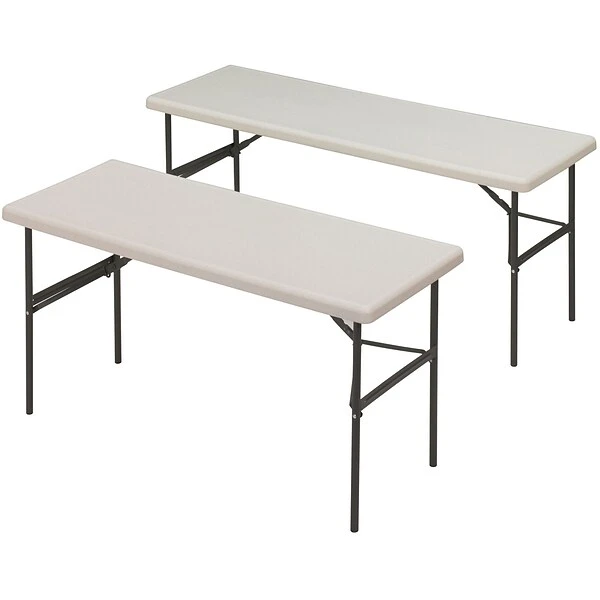 Iceberg® IndestrucTables TOO™ 1200 Series Folding Table, 72x24", Platinum
