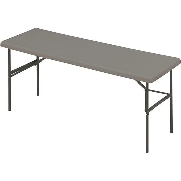 Iceberg® IndestrucTables TOO™ 1200 Series Folding Table, 72x24", Charcoal