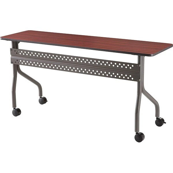 Iceberg Officeworks™ Rectangular Mobile Training Table, Mahogany, 29"H X 60"W X 18"D