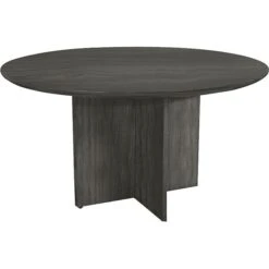 Safco Medina Round Conference Table, Gray Steel, 29 1/2"H X 48"dia.