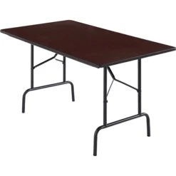Quill Brand® Folding Table, 72"L X 30"W, Walnut (27096/51255)