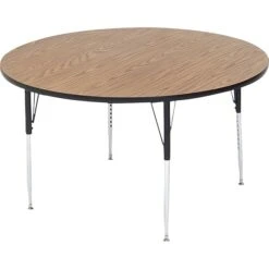 Correll® 48" Round Heavy Duty Activity Table; Oak High Pressure Laminate Top
