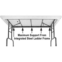 Correll® 24"D X 48"L Heavy Duty Adjustable Height Plastic Folding Table; Gray Granite Top