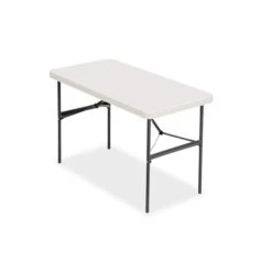 Quill Brand® Folding Table, 48"L X 24"W, Gray Granite (79203/54406)