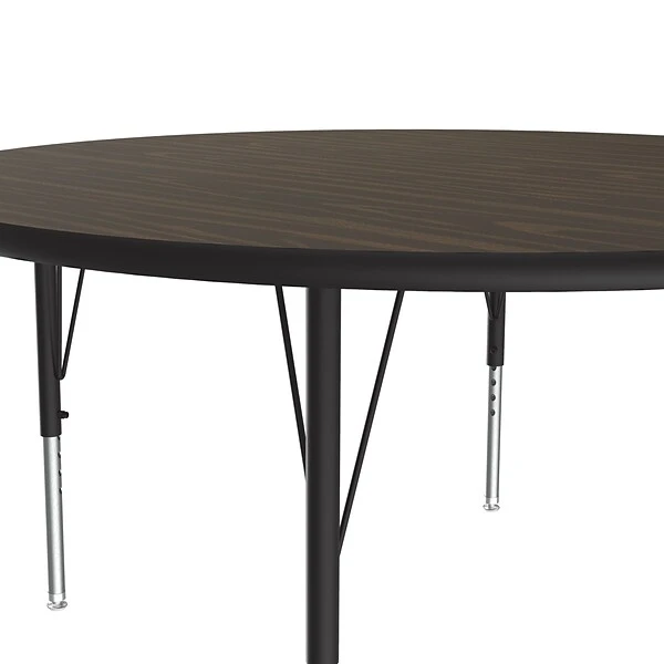Correll® 48" Round Heavy Duty Activity Table; Walnut High Pressure Laminate Top