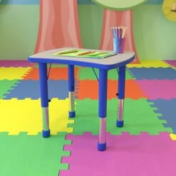 Flash Furniture YU098RECTBLBL 21.88" X 26.63" Plastic Rectangle Activity Table, Blue