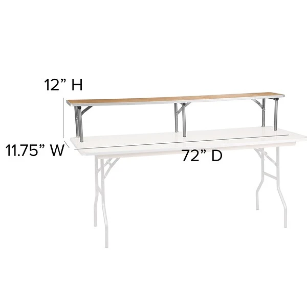 Flash Furniture 72'' X 12'' X 12'' Bar Top Riser, Birchwood With Silver Legs (XA72RS) - Image 4