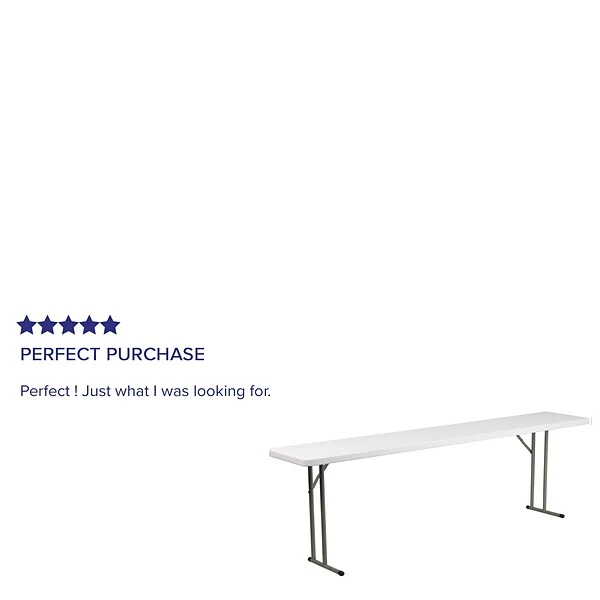 Flash Furniture Folding Table, 96" X 18", White (DAD-YCZ-244-2-GW-GG) - Image 3