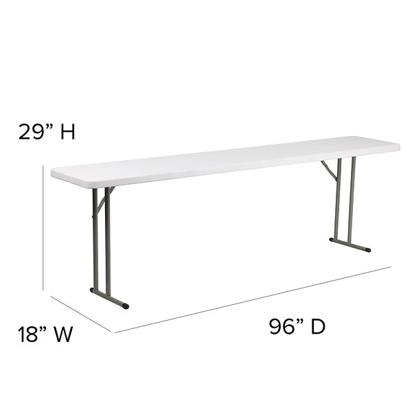 Flash Furniture Folding Table, 96" X 18", White (DAD-YCZ-244-2-GW-GG) - Image 4