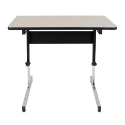Studio Designs Adapta Square Activity Table, 36" X 22.25", Height Adjustable, Black And Spatter Gray (410381)