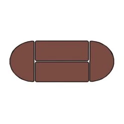 Correll 24"W X 48"L, Half-Round Adjustable Training Table Walnut (FT2448MRA-01)