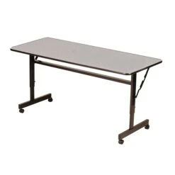 Correll 24"W X 60"L Melamine Top Adjustable Training Table Gray Granite (FT2460MA-15)