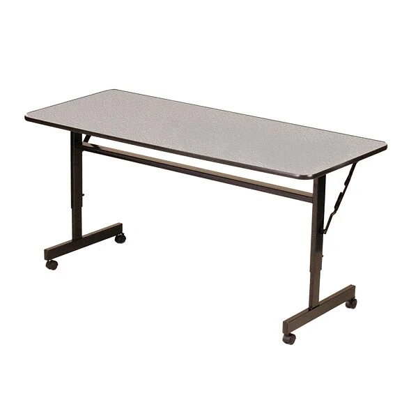 Correll 24"W X 60"L Melamine Top Adjustable Training Table Gray Granite (FT2460MA-15)