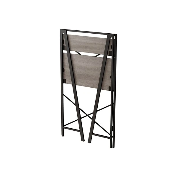 Homenations Folding Table, 31.5" X 16", Black/Brown (SH-OF-2662) - Image 2