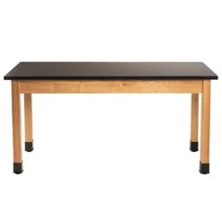 National Public Seating Wood Science Table, Chemical Resistant Series, 30" X 72", Black/Ashwood (SLT1-3072C)