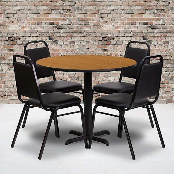 Flash Furniture Table Set, 36"D X 36"W, Wood Grain (HDBF1003-GG)