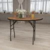 Flash Furniture 48'' Half-Round Wood Folding Banquet Table, Black/Natural