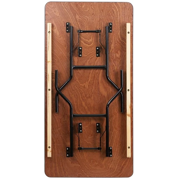Flash Furniture 30'' X 60'' Rectangular Wood Folding Banquet Table, Black/Natural - Image 8