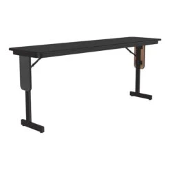 Correll Folding Table, 96" X 18", Black Granite/Black (SP1896TF-07)