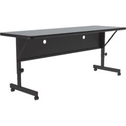 Correll Folding Table, 60" X 24", Black/Gray Granite (FT2460TF-15)