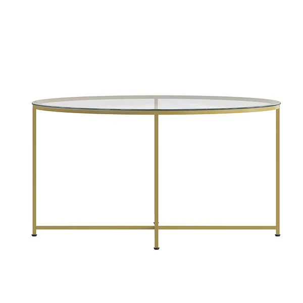 Flash Furniture Greenwich Collection Coffee Table, Clear/Matte Gold (NANJH1786CT) - Image 7