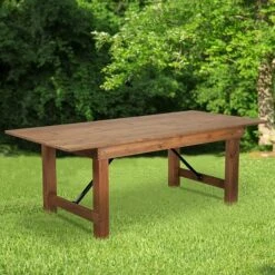 Flash Furniture 84''x40" Folding Farm Table Pine Wood (XAF84X40)