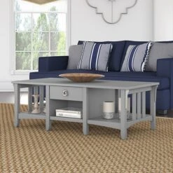 Bush Furniture Salinas 48" X 16" Coffee Table With Storage, Cape Cod Gray (SAT248CG-03)