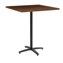 Union & Scale Workplace2.0™ Multipurpose 36" Square Shaker Cherry Laminate Bistro Height Black Base Table (54841)