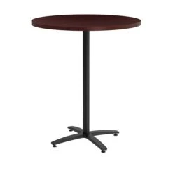 Union & Scale Workplace2.0™ Multipurpose 36" Round Mahogany Laminate Bistro Height Black Base Table (54798)