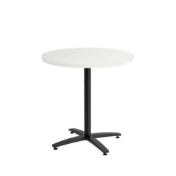 Union & Scale™ Workplace2.0™ Multipurpose 30" Round Silver Mesh Laminate Seated Height Black Base Table (54805)