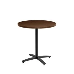 Union & Scale Workplace2.0™ Multipurpose 30" Round Shaker Cherry Laminate Seated Height Black Base Table (54811)