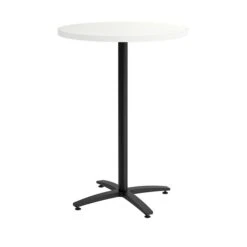 Union & Scale™ Workplace2.0™ Multipurpose 30" Round Silver Mesh Laminate Bistro Height Black Base Table (54815)