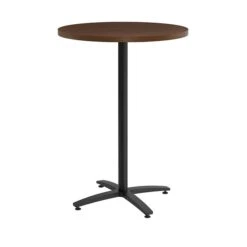 Union & Scale Workplace2.0™ Multipurpose 30" Round Shaker Cherry Laminate Bistro Height Black Base Table (54821)
