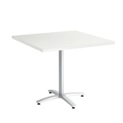 Union & Scale™ Workplace2.0™ Multipurpose 36" Square Silver Mesh Laminate Seated Height Silver Base Table (54824)